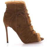 Ankle Boots G50998 Suede Lamb Fur - Brown - Gianvito Rossi Boots