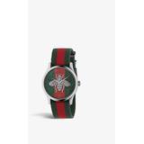Ya1264148 G-timeless Nylon And Stainless Steel Watch - Green - Gucci Watches