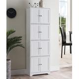 Pilaster Designs Cabinets White - White Four-Tier Burnham Contemporary Wood Storage Cabinet