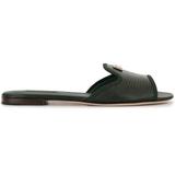 Lizard-effect Slip-on Sandals - Green - Dolce & Gabbana Flats