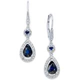 Emerald (1-3/8 Ct. T.w.) And Diamond (1/3 Ct. T.w.) Pear Drop Earrings In 14k White Gold (also Available In Sapphire And Ruby) - Metallic - Macy's Earrings