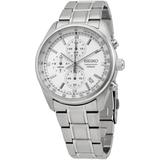 Chronograph Quartz Silver Dial Watch - Metallic - Seiko Watches
