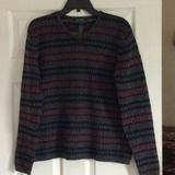 Ralph Lauren Sweaters | Ralph Lauren Wool Striped Sweater In Size L | Color: Gray/Red | Size: L
