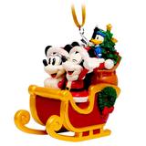 Disney Holiday | Mickey & Minnie Mouse Sleigh Christmas Ornament | Color: Gold/Red | Size: 3h X 2.5w