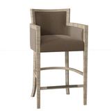 Fairfield Chair Albany Bar & Counter Stool Wood/Upholstered in Green/Brown, Size 42.0 H x 23.0 W x 23.5 D in | Wayfair 8720-06_ 8794 17_ FrenchOak