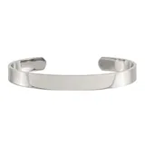 Men's Stainless Steel Polished Cuff Bracelet, White