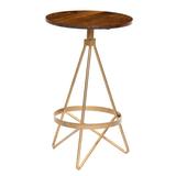 Everly Quinn Malley Solid Wood 25" Counter Stool Wood/Metal in Brown/Yellow, Size 25.0 H x 16.5 W x 16.5 D in | Wayfair