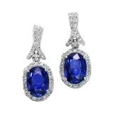 Effy® 1/4 Ct. T.w. Diamond And 1.9 Ct. T.w. Sapphire Earrings In 14K White Gold