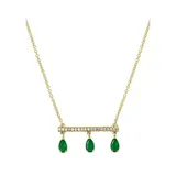 Effy® 1/10 Ct. T.w. Diamond And 5/8 Ct. T.w. Emerald Pendant Necklace In 14K Yellow Gold, 16 In