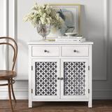 Kelly Clarkson Home Janey 2 Door Accent Cabinet Wood in Brown/White, Size 30.0 H x 30.0 W x 15.0 D in | Wayfair BBA685FEFF28453C9E7659C5CB651696