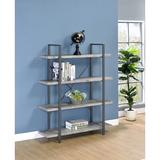 Steelside™ Libby Steel Etagere Bookcase in Gray, Size 55.0 H x 41.25 W x 12.5 D in | Wayfair 5FF827C0638D4744BB9AA6B7A13E146E