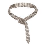 Streetregion Women's Chokers Silver - Cubic Zirconia & Silvertone Belt Choker Necklace