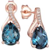 Rhodolite Garnet (2-7/8 Ct. T.w.) & Diamond Accent Drop Earrings In 14k White Gold - Blue - Macy's Earrings