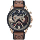 Hawker Harrier Ii Brown Genuine Leather And Nylon Strap Watch, 45mm - Brown - AVI-8 Watches