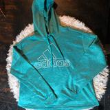 Adidas Sweaters | *Sold* Adidas Hoodie Sweatshirt | Color: Blue/Green | Size: L