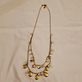 J. Crew Jewelry | J. Crew Faux Pearl And Gold Disk Long Necklace | Color: Gold/White | Size: Os