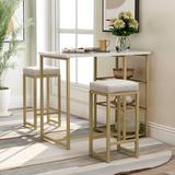 Everly Quinn Hank 3 - Piece Counter Height Dining Set Wood/Metal in Brown/Gray, Size 36.2 H in | Wayfair 7A6DC038C4644BC291CC223C98A54A30