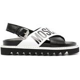 Logo-strap Sandals - Black - Moschino Flats