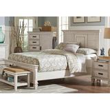 Highland Dunes Lipscomb Solid Wood Low Profile Standard Bed Wood in White, Size 57.0 H x 82.5 W x 92.0 D in | Wayfair