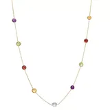 10k Gold Multi Gemstone Necklace, Women's, Multicolor