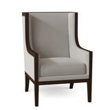 Duralee Furniture Jameson 28" Wide Down Cushion Slipcovered Wingback Chair Linen/Polyester in Gray/Brown | Wayfair WPG35-300.32770-499.Café