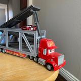 Disney Toys | Mack Truck N A Mcqueen That Goes Down All The Way | Color: Gray/Red | Size: Osb