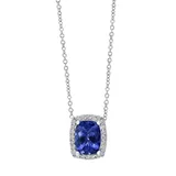 Effy® Women's 1/5 ct. t.w. Diamond and 1.9 ct. t.w. Tanzanite Necklace in Sterling Silver, 16 in