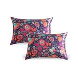 shinichistar Pillow Cases Sun - Purple Floral Satin Pillowcase - Set of Two