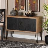 George Oliver Lehner 2 Door Accent Cabinet Wood/Metal in Black/Brown, Size 29.9 H x 41.7 W x 15.7 D in | Wayfair CF60635C5D624EB0A1031583C5FCFE60