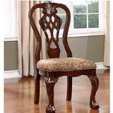Bloomsbury Market Anise Queen Anne Back Side Chair in Brown Wood/Upholstered/Fabric in Brown/Red, Size 42.0 H x 21.0 W x 24.0 D in | Wayfair