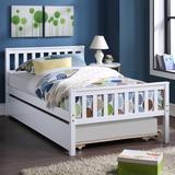 Harriet Bee Nilgun Platform Bed w/ Trundle Wood in White, Size 33.5 H x 42.0 W x 79.5 D in | Wayfair 9CC8B920273447719AA1B7B4A197F372