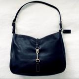 Coach Bags | Coach Black Leather Hobo Hand Bag | Color: Black | Size: 11wx9tx2.5d