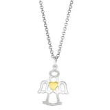 Kids' Junior Jewels 14k Gold Over Sterling Silver Angel Heart Pendant Necklace, Girl's, White