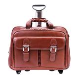 Siamod Ceresola Napa Cashmere Leather 15 in. Checkpoint-Friendly Detachable -Wheeled Laptop Briefcase, Red