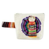 Helpful Friend,'Handmade Cotton Coin Purse with Worry Doll'