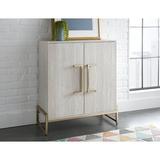 Etta Avenue™ Boston Bar Cabinet Wood/Metal in Brown/Gray/White, Size 37.0 H x 18.0 D in | Wayfair F0939F160246442FB40149A175AE72FE