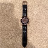 Michael Kors Accessories | Michael Kors Mens Watch With Leather Band | Color: Black/Brown | Size: Os