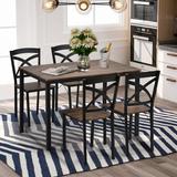 Gracie Oaks Woden 5 - Piece Dining Set Wood/Metal in Brown, Size 30.0 H in | Wayfair A4577197C3464CC5877748DAC239407C