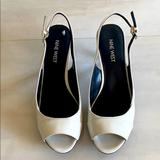 Nine West Shoes | Nine West Peep Toe Heels - White | Color: Black/White | Size: 6.5m