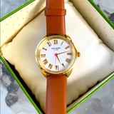 Kate Spade Accessories | Kate Spade Women's Pearl Brown Leather Watch | Color: Brown/Gold | Size: Os