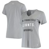 "Women's Under Armour Heathered Gray San Francisco Giants Twist It Performance V-Neck T-Shirt"