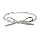 Kate Spade Jewelry | Kate Spade Silver Skinny Mini Pave Bow Bangle | Color: Silver | Size: Os