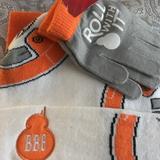 Disney Accessories | Bb8 Star Wars Hat, Scarf And Gloves Set Nwt | Color: Orange/White | Size: Os