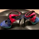 Jessica Simpson Shoes | Jessica Simpson Blue Platform Peep Toe Sandals | Color: Blue | Size: 7.5