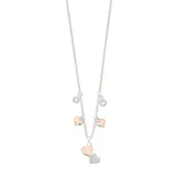 Brilliance Double Heart Charm Swarovski Crystal Necklace, Women's, White