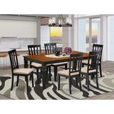 Darby Home Co Beesley Extendable Solid Wood Dining Set Wood/Upholstered in Black/Brown | Wayfair 507A5718724F4A17A9BDD1C825050E0D