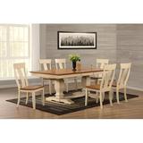 Canora Grey Sarcoxie Extendable Rubberwood Solid Wood Dining Set Wood in White/Brown, Size 30.0 H in | Wayfair F7BAEC683F9A4E56BB8872A01FBB8470