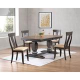 Canora Grey Sarcoxie Extendable Rubberwood Solid Wood Dining Set Wood in Gray/Black, Size 30.0 H in | Wayfair C3D16A2CE51C4F41946646EA1B2B7911