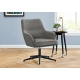 Accent Chair - Dark Grey Fabric And Black Swivel Base