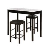 Lancer 3-Pc. Tavern Set, Faux Black Marble by Linon Home Dcor in Black